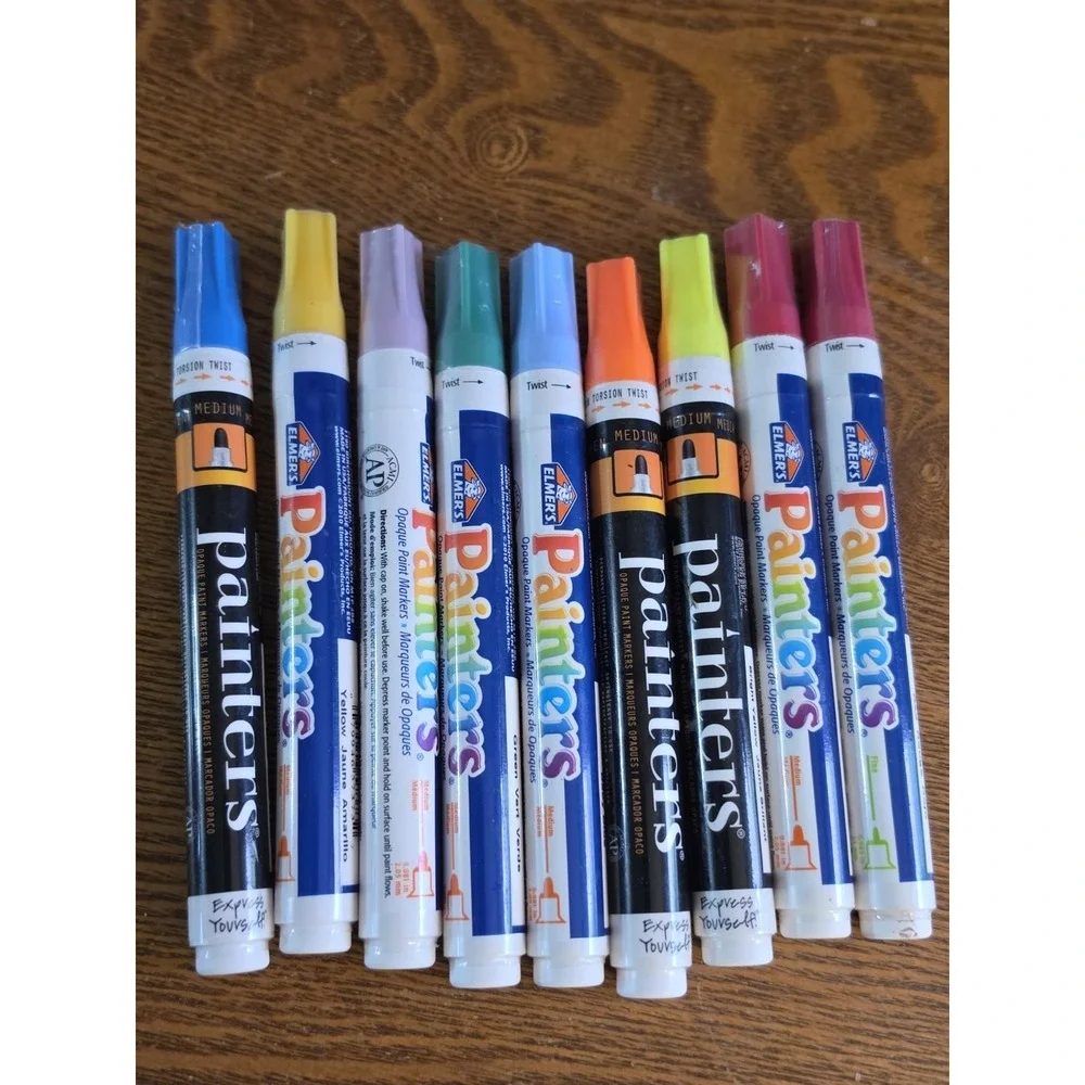 Elmer's Medium Tip Opaque Painters Markers Lot 8 And 1 Fine - New